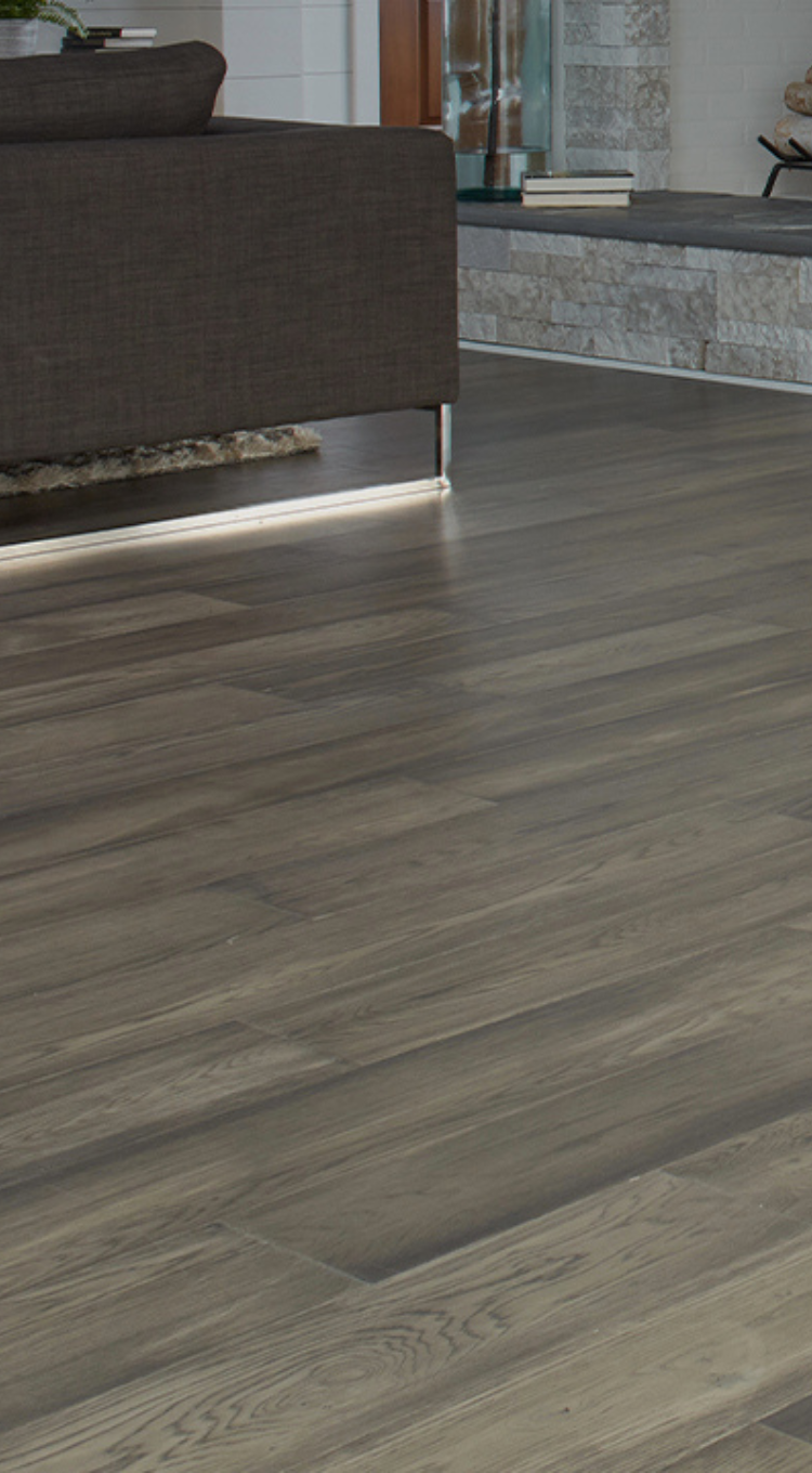 Installed hardwood flooring in home