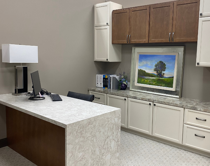 Home office display at Kiba Studios in Ramsey, MN
